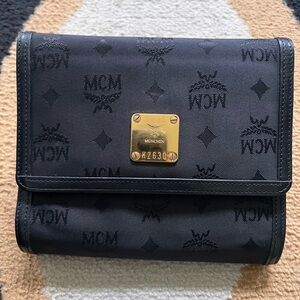 MCM Black Monogram Wallet